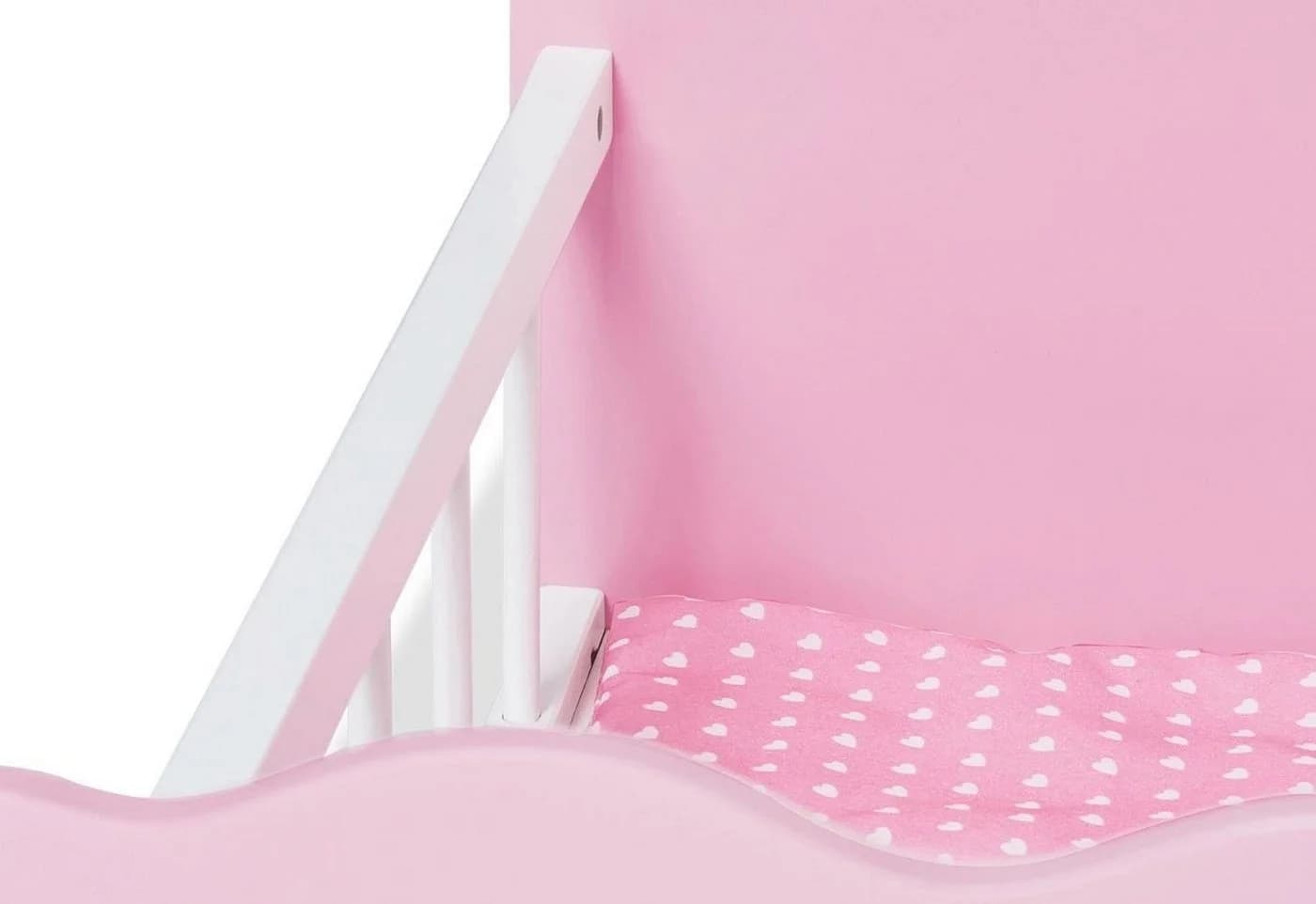 Pinolino® Puppenbett Jasmin Set 4tlg. Rosa/Weiß mit Bettzeug