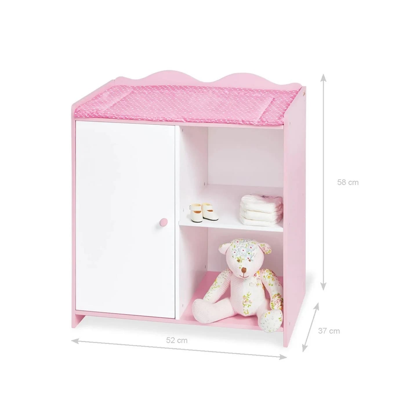 Pinolino Puppenwickeltisch Jasmin Rosa-Weiß