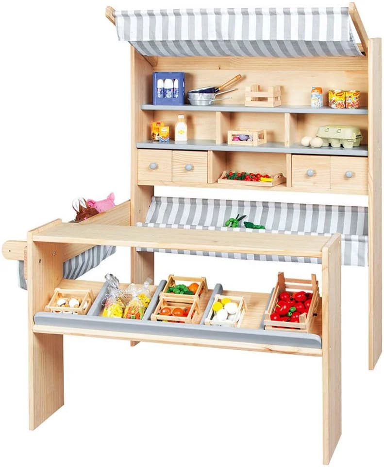 Pinolino Marktstand Lucy Grau mit 4 Schubladen