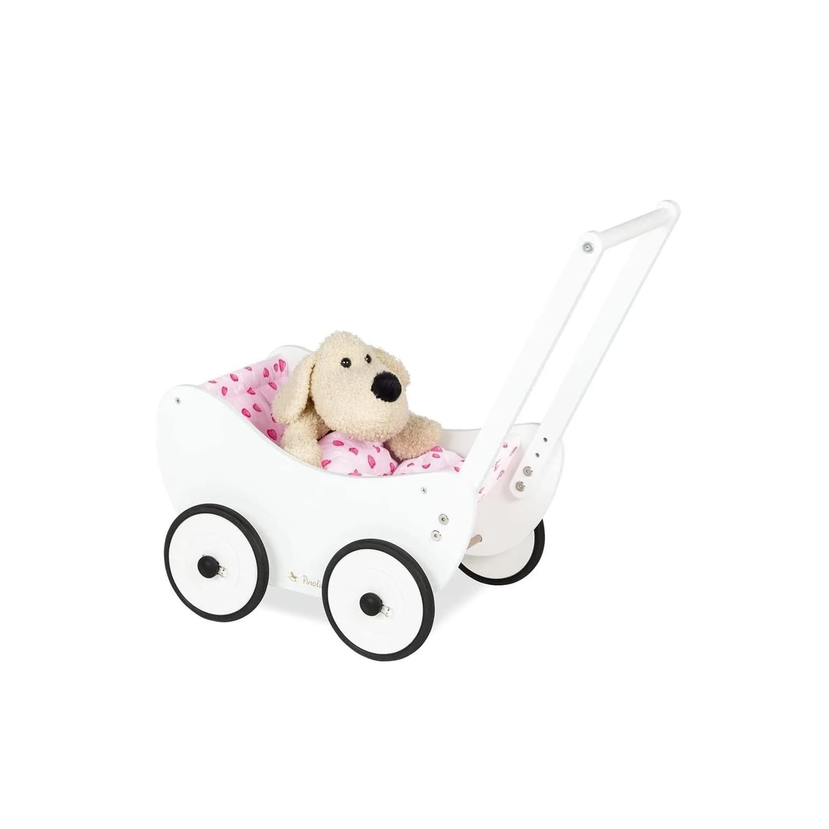 Pinolino® Lauflernwagen Trixi Puppenwagen inkl. Bettzeug - Lauflernhilfe aus Holz, höhenverstellbar