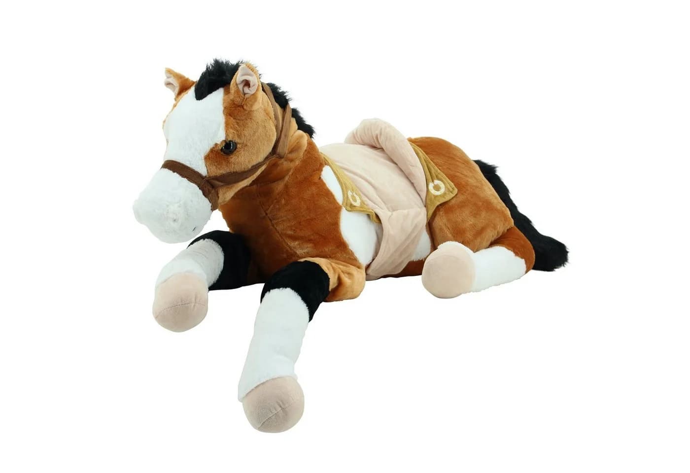 Sweety-Toys Kuscheltier LUCKY Pferd XXL Riesen Pferd liegend mit Sattel Braun