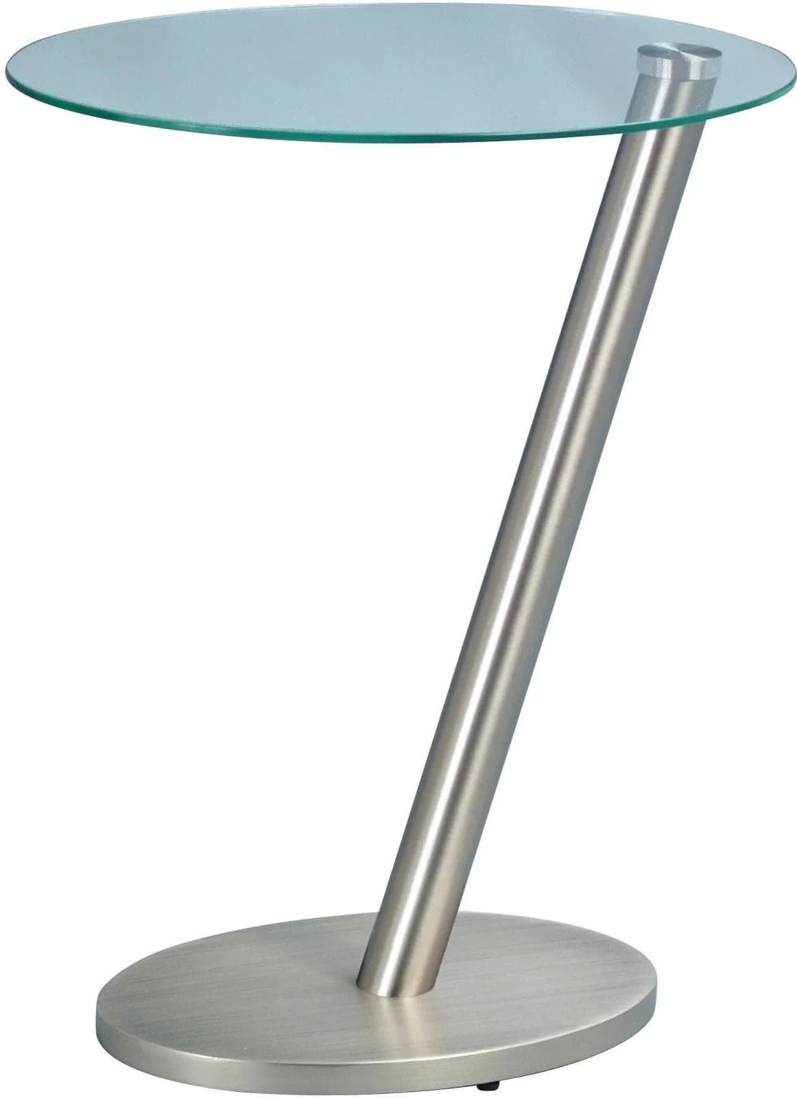 M2 Beauté Beistelltisch Onda Metall Glas Silber Transparent
