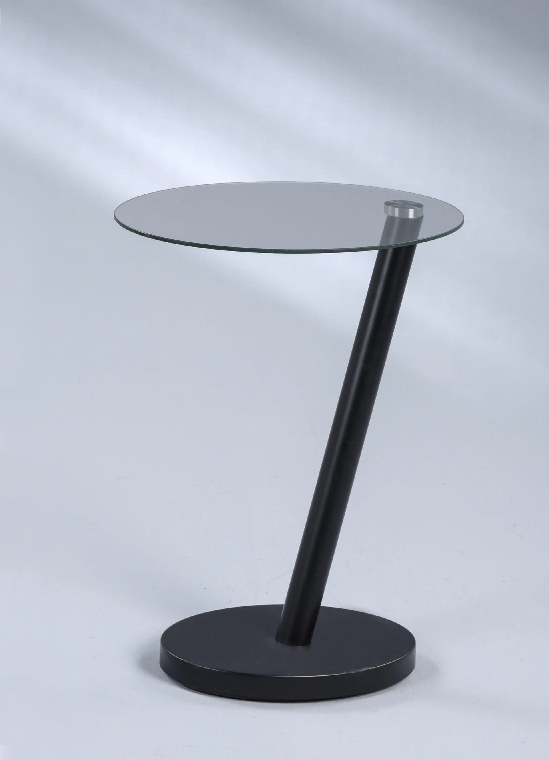 M2 Beauté Beistelltisch ONDA Schwarz Glas Oval