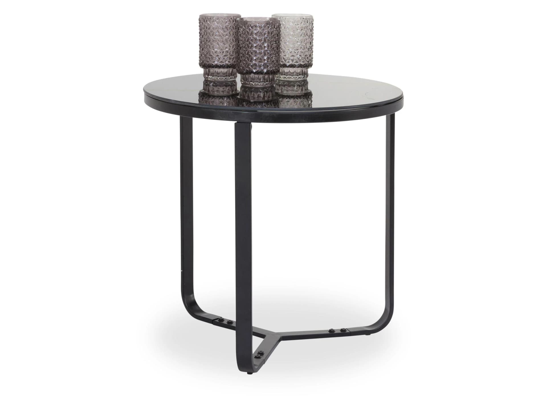 M2 Beauté Beistelltisch BOSTEN 1 Schwarz Glas Metall