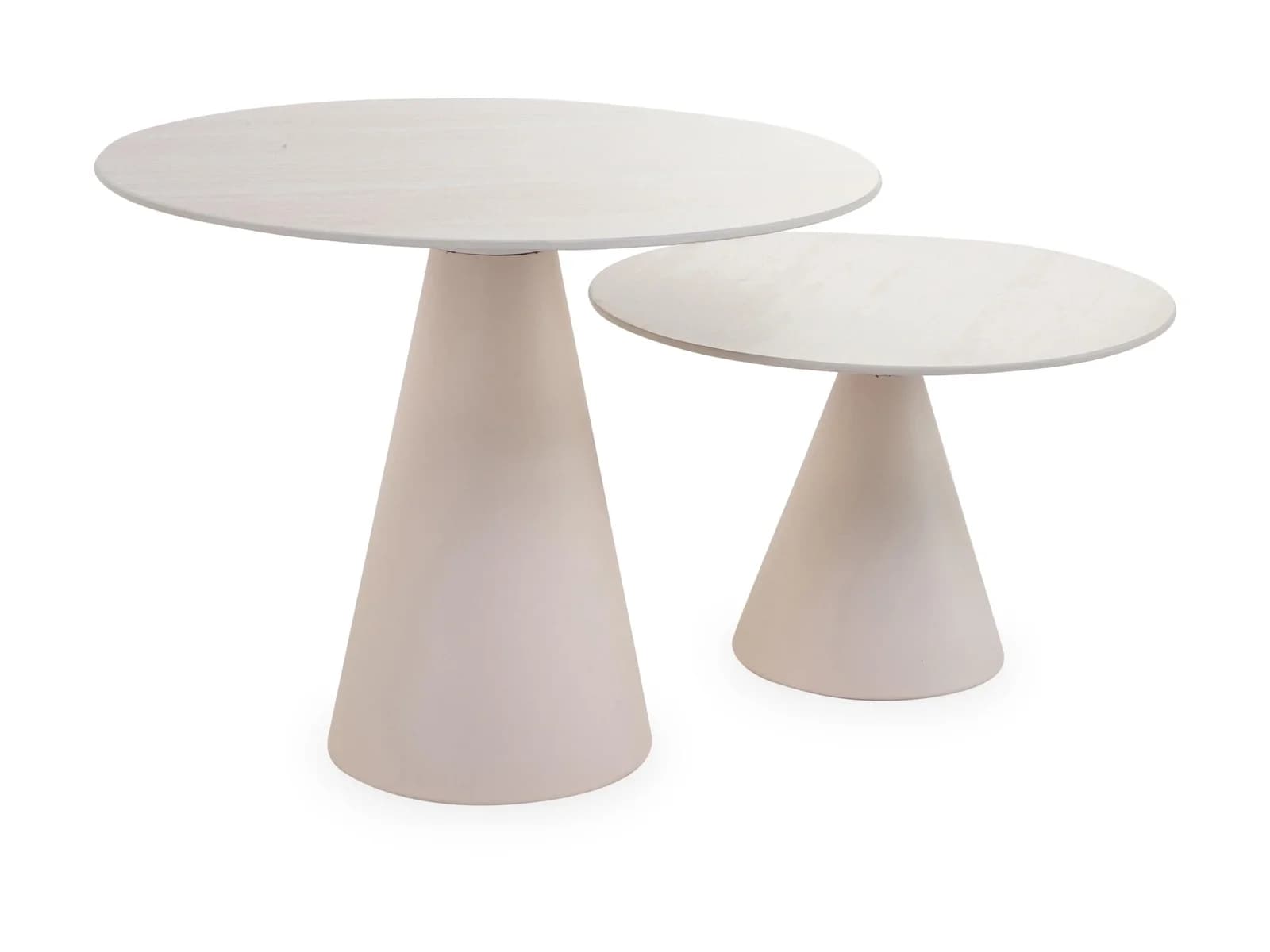 Couchtisch STINA 2er Set Beige Keramik