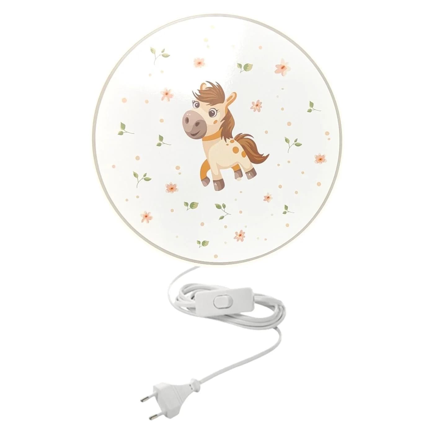 Niermann Wandleuchte Pony Paula Kinderlampe Weiß/Bunt