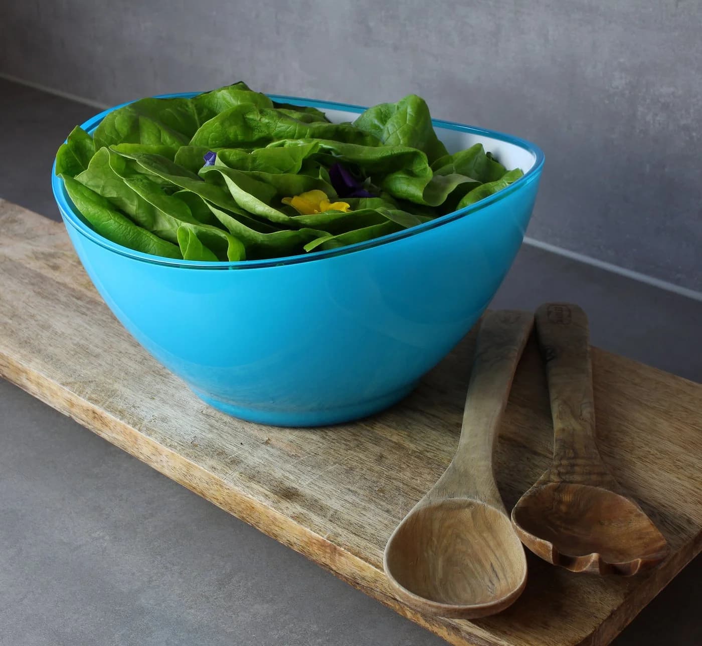 LindenBerg Salatschüssel groß Blau Kunststoff PS