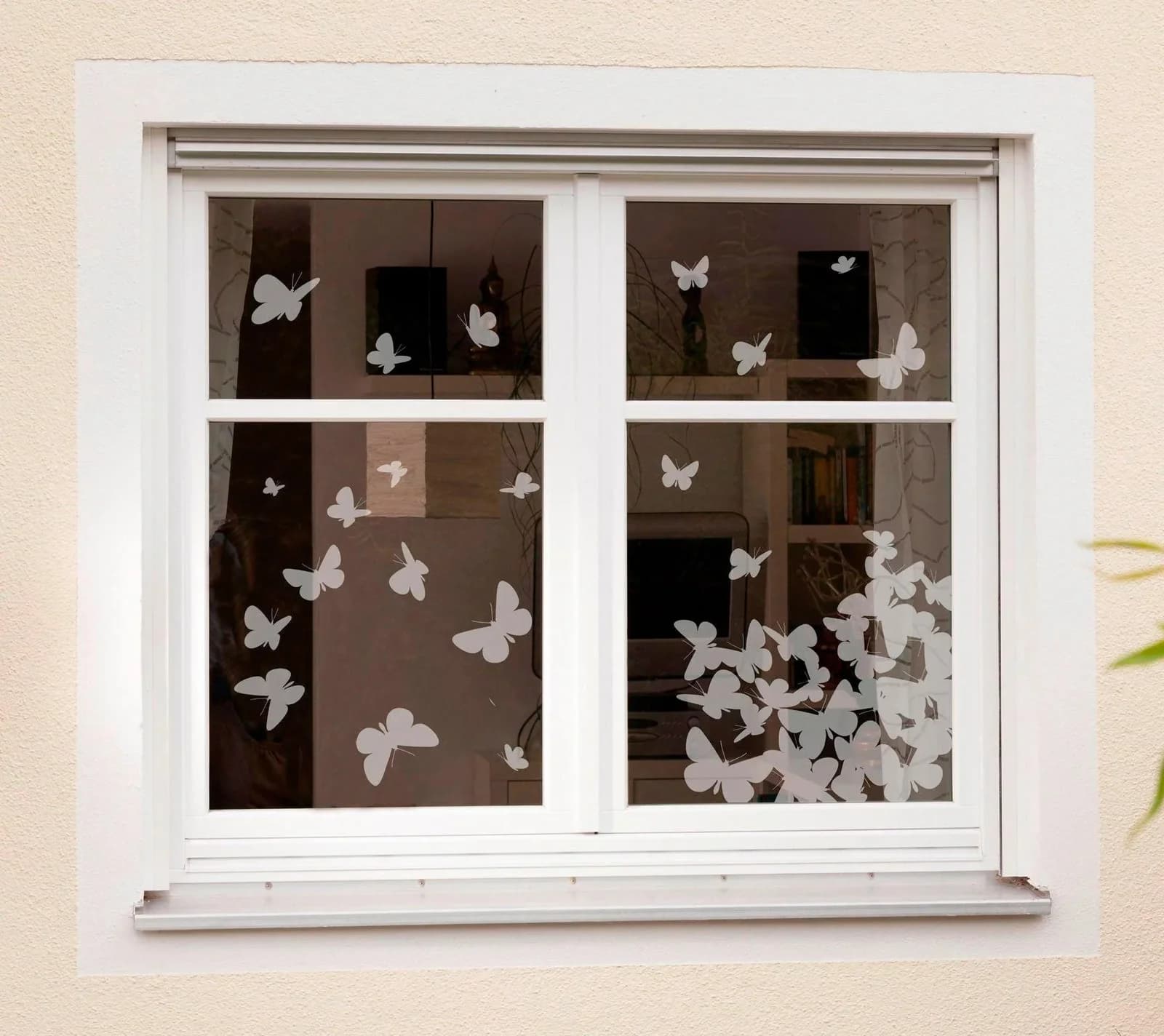 KOMAR Fensterbild Schmetterlinge Grau Selbsthaftend
