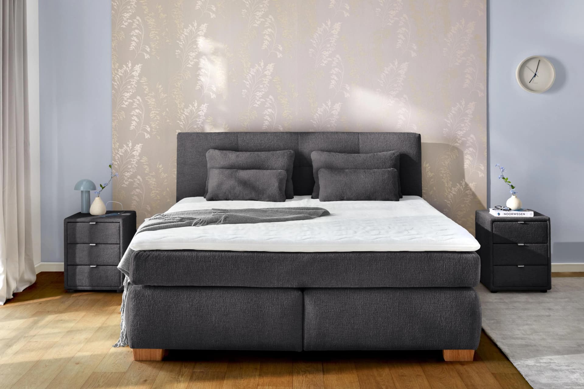 Jockenhöfer Boxspringbett Ulla mit Bonnell-Federkern und Topper
