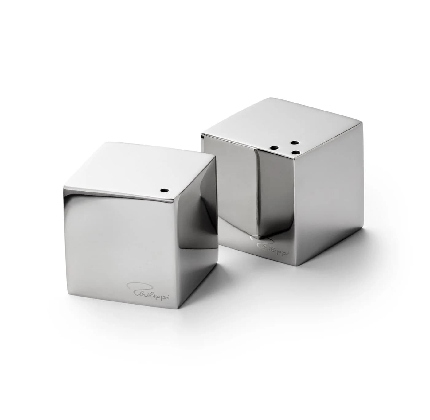 PHILIPPI CUBE Salz- und Pfefferstreuer-Set Edelstahl Würfelform