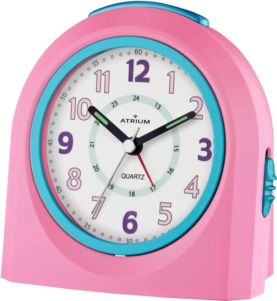 Atrium Kinderwecker A921-17 Rosa Lernwecker für Kinderzimmer