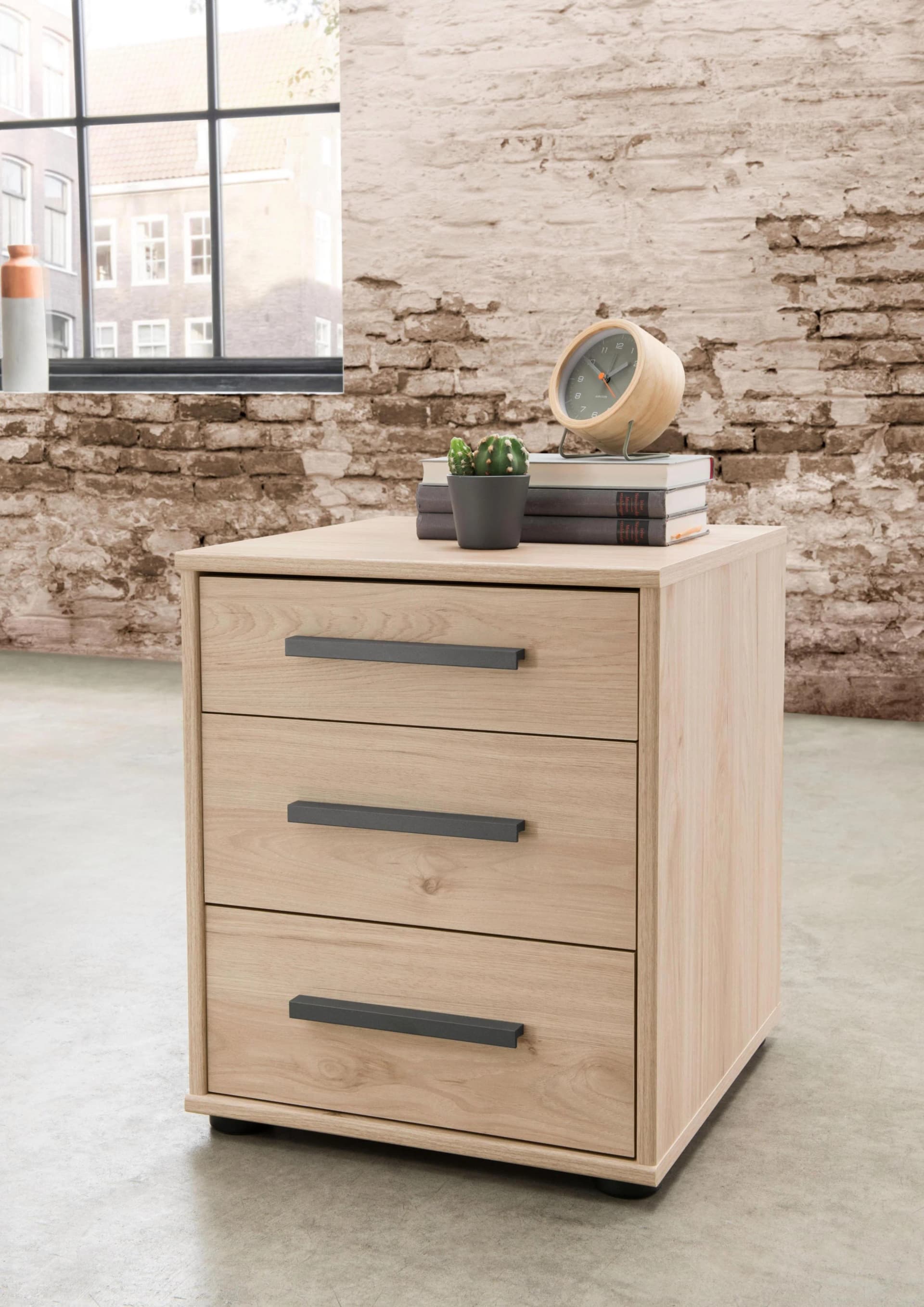 Nachttisch WIEMANN Brüssel Beige 3 Schubkästen Soft-Close