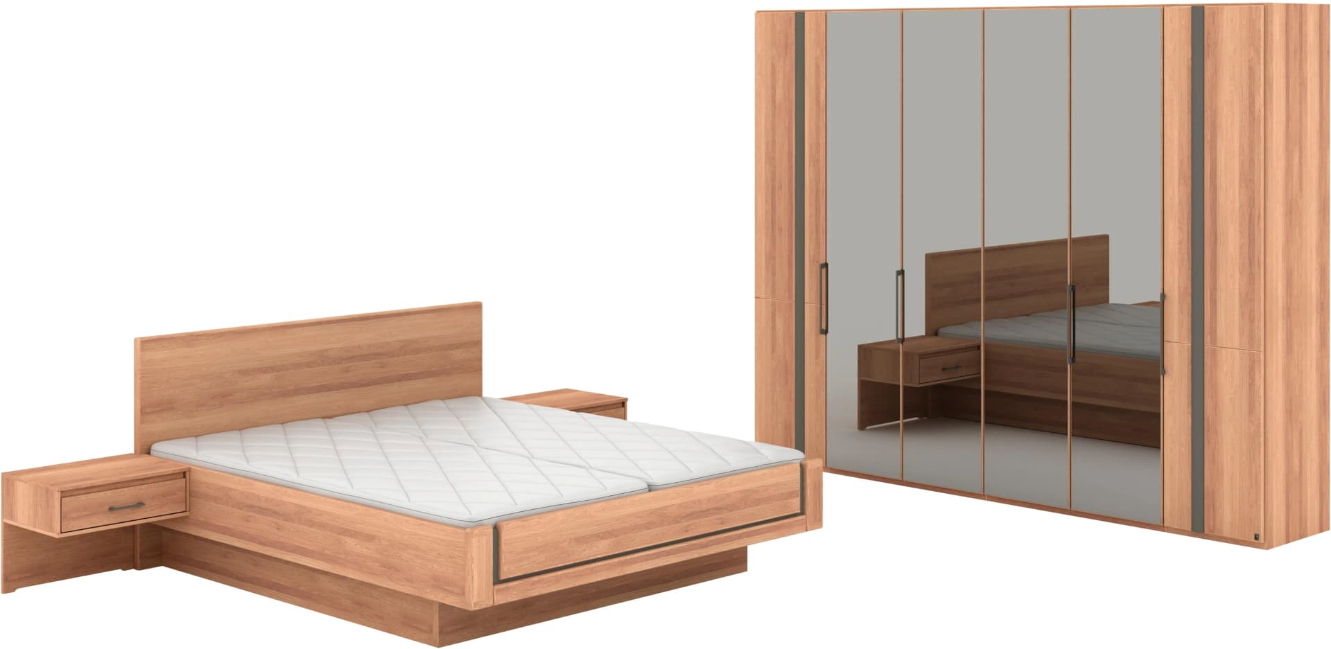 Modernes Schlafzimmer-Set mit schwebender Optik
