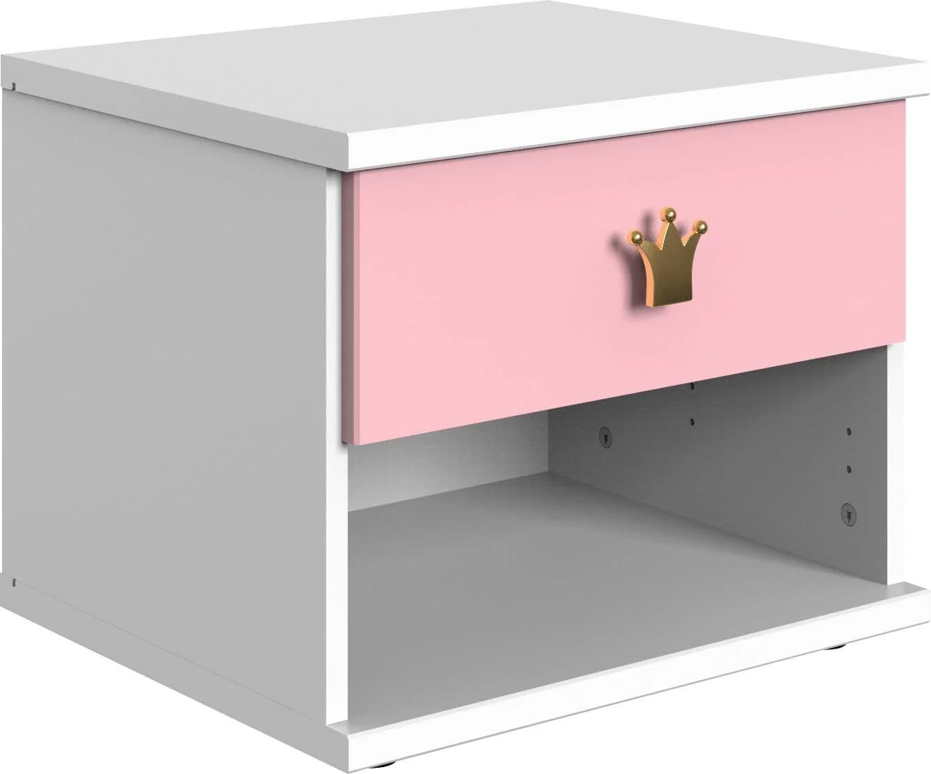 WIMEX Nachtkommode Cindy2 Rosa Weiß Holzwerkstoff