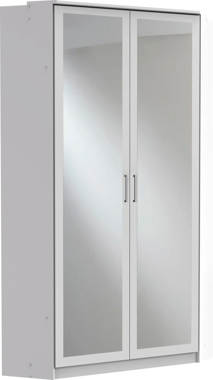 Eckkleiderschrank WIMEX Click Weiß mit 2 Spiegeltüren