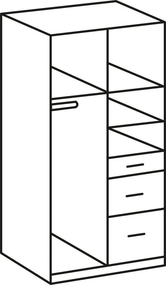 WIMEX Kleiderschrank Click Weiß/Graphit Modern