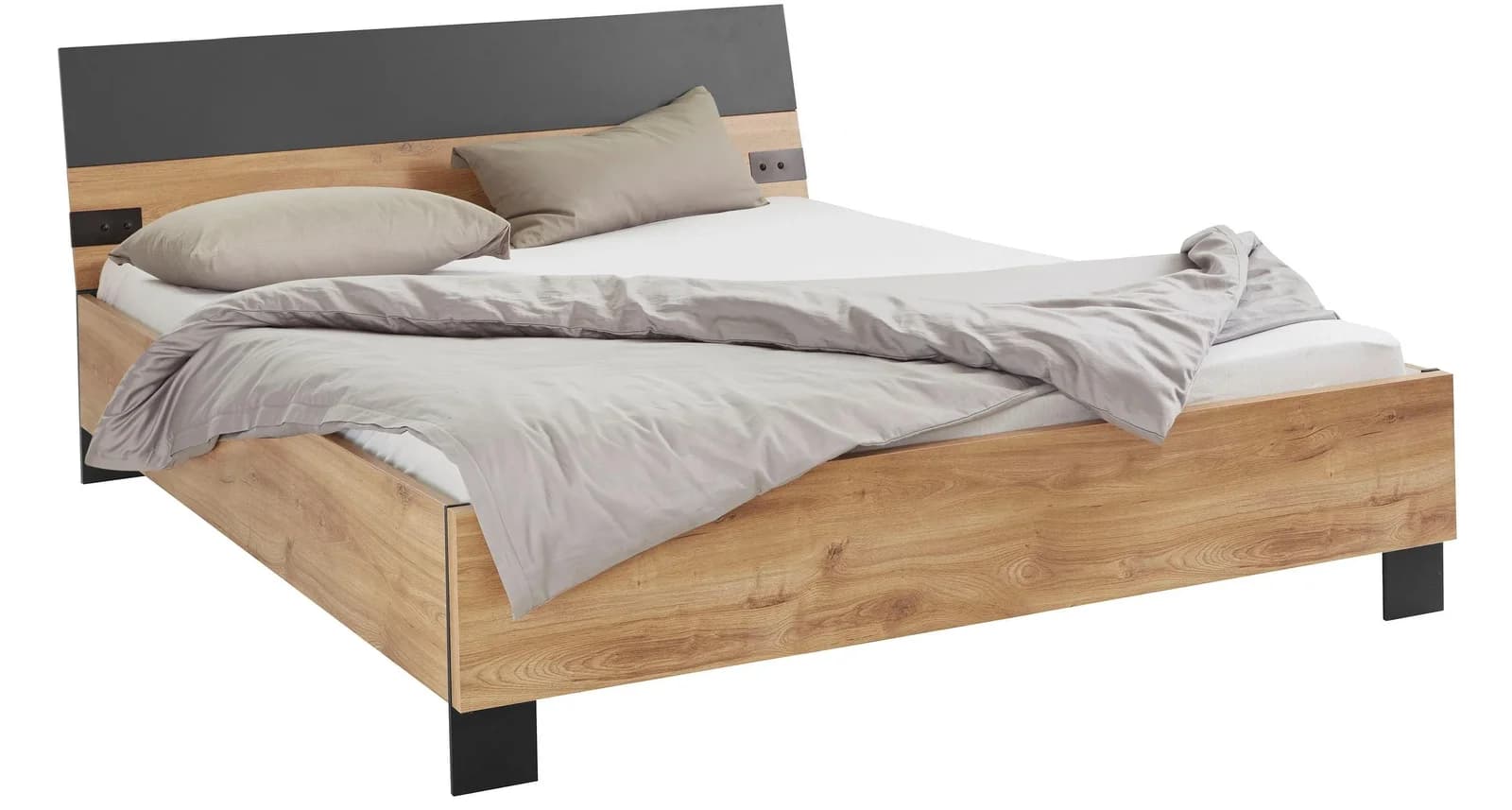 Futonbett WIMEX Malmö Industrial Grau Plankeneichefarben