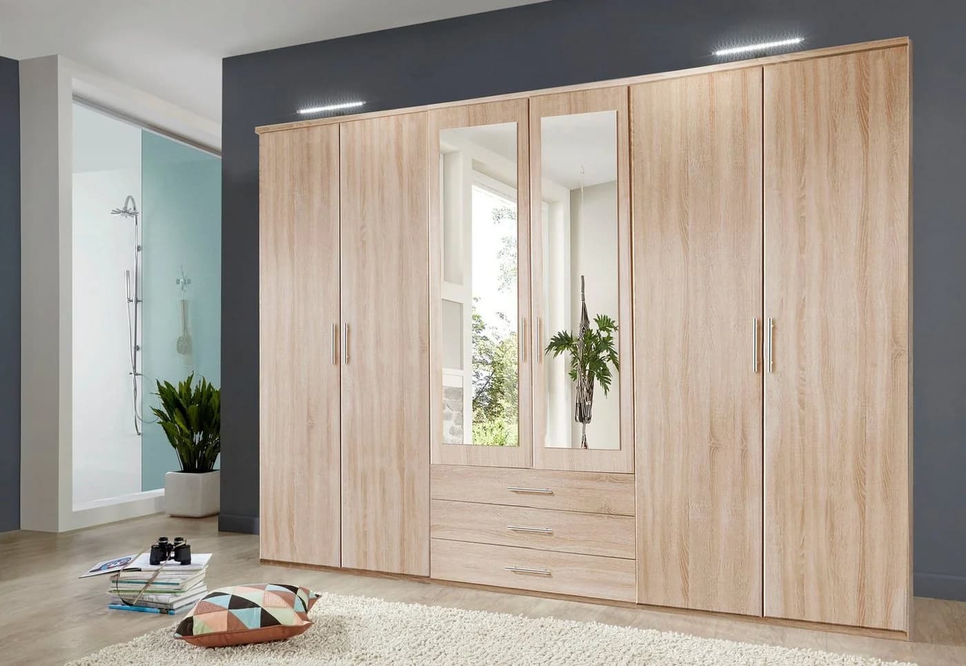 WIMEX Kleiderschrank Ben 270x210x58 cm Eiche Sägerau