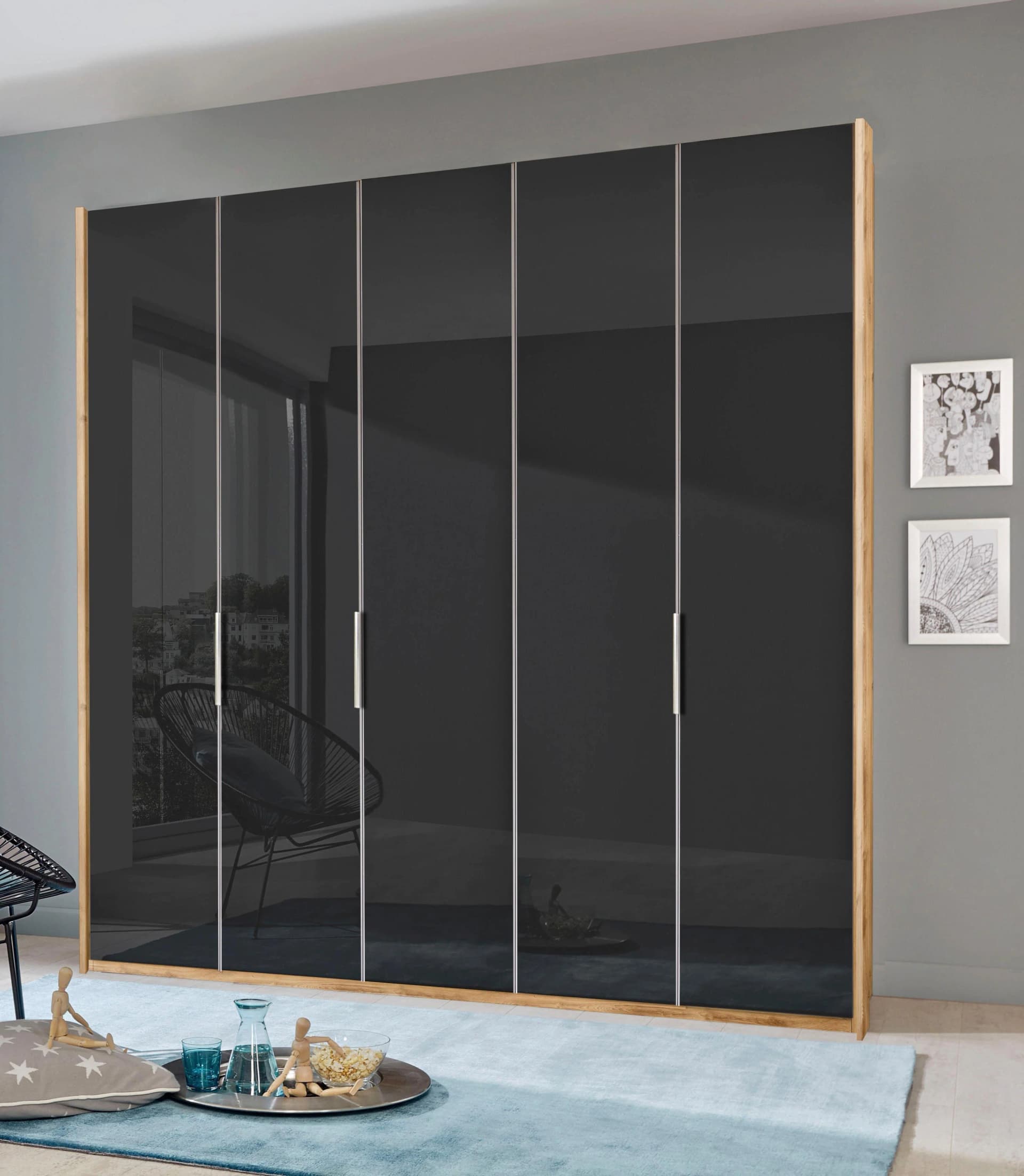 Wimex Kleiderschrank Level Grau Glas Modern