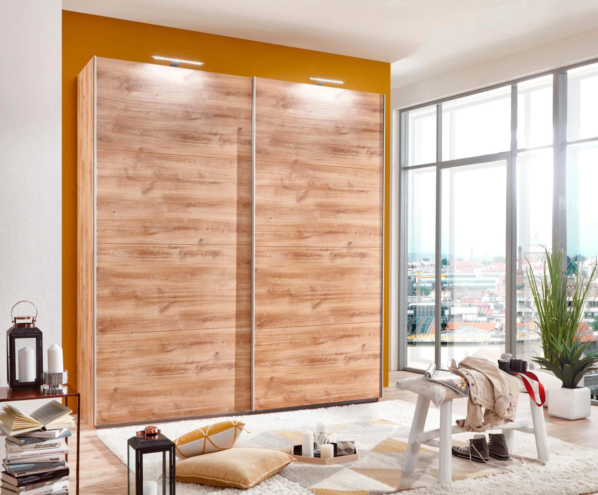 WIMEX Easy Schwebetürenschrank Braun 180x210x65 cm