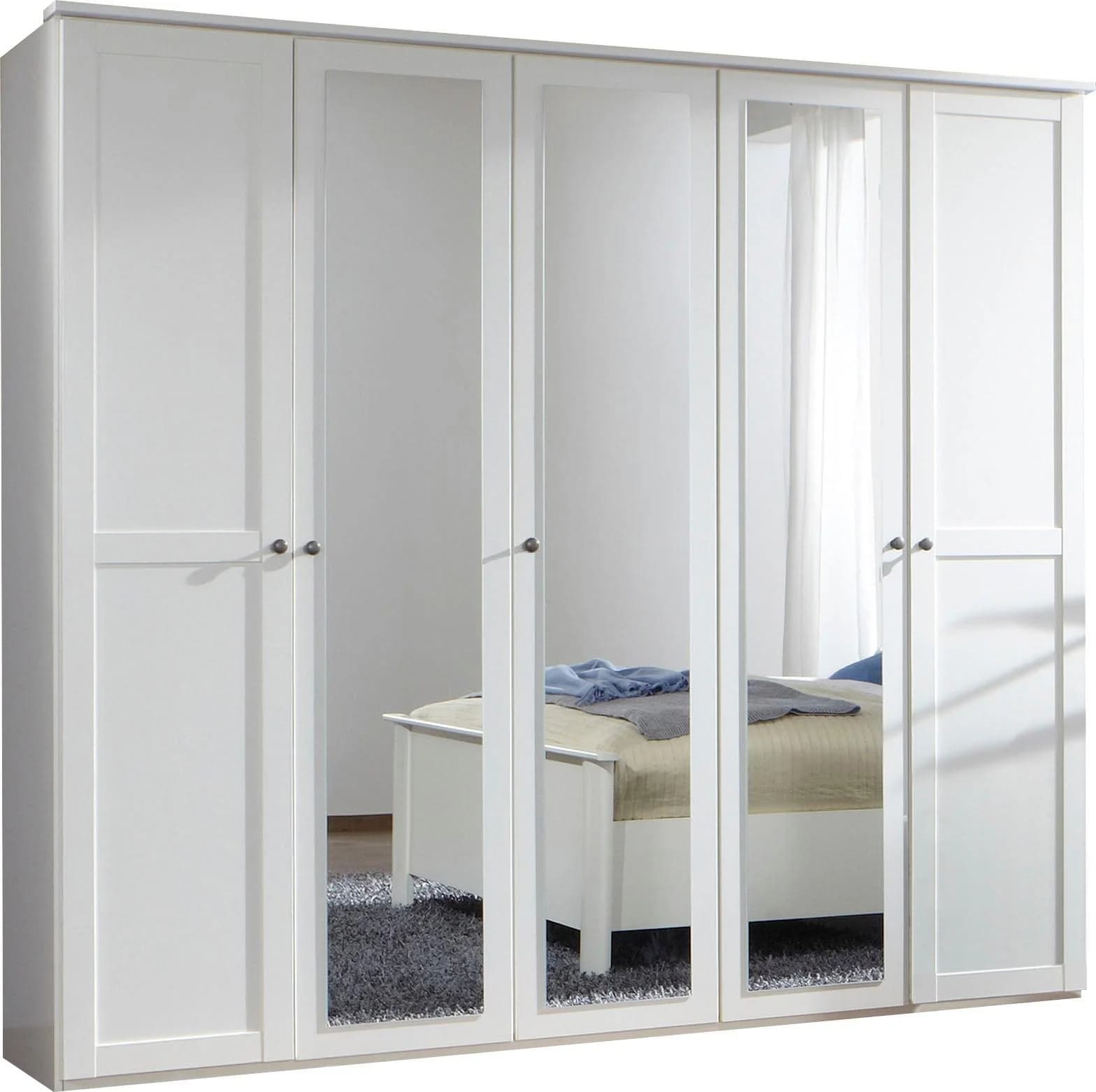 WIMEX Kleiderschrank Chalet Weiß mit Spiegeltüren