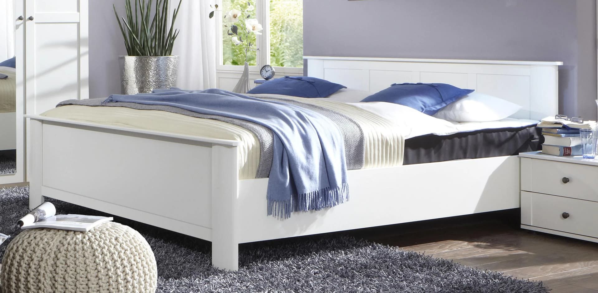 WIMEX Bett Chalet Weiß 169x210cm Metallbeschläge