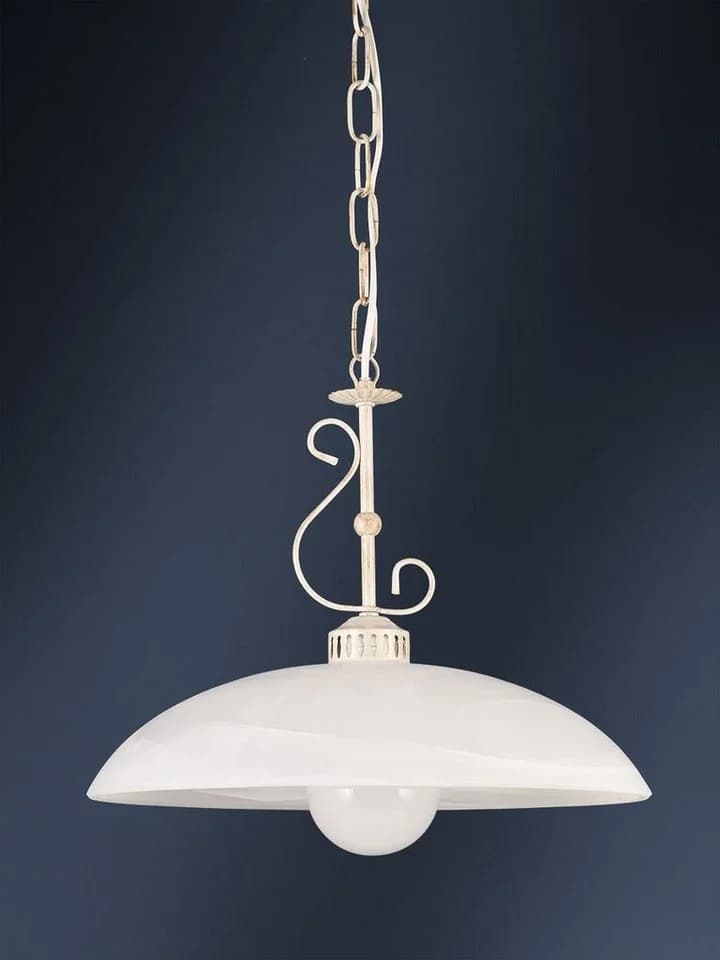 Helios Leuchten Pendelleuchte Alabasterglas Weiß Landhausstil