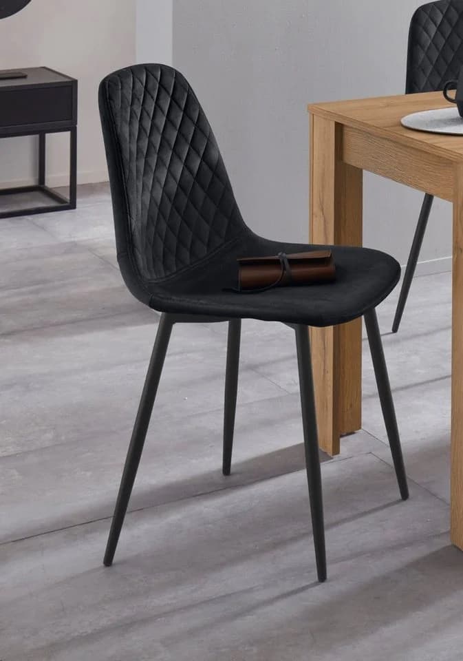 HELA Schalenstuhl MIRA Schwarz 4er Set mit Polsterung