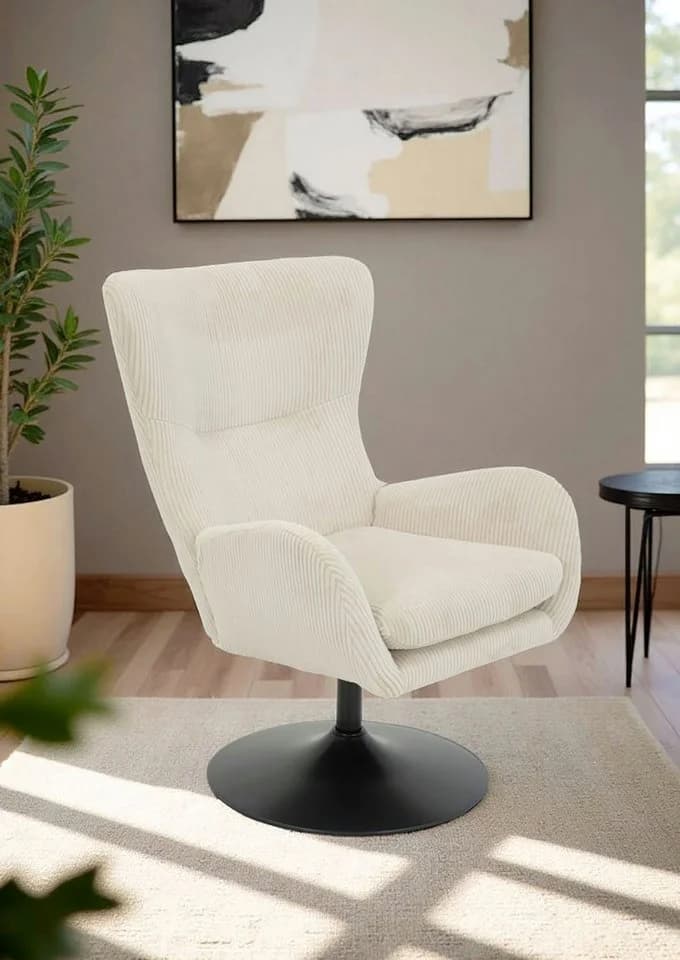 HELA Loungesessel SAMOS Beige mit Armlehnen drehbar