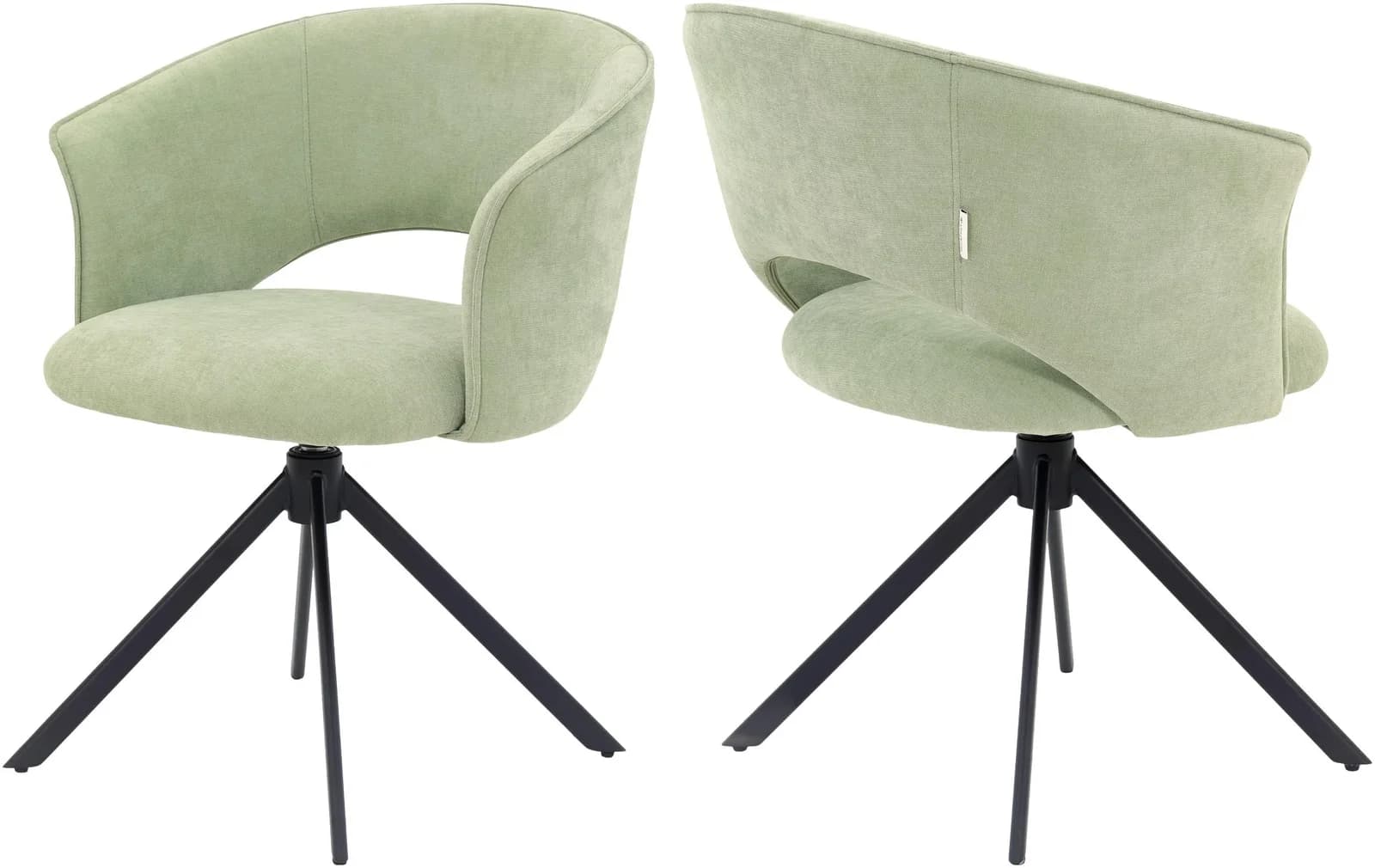 TOM TAILOR HOME CURVY ARMCHAIR Armlehnstuhl Grün/Schwarz mit Drehfunktion