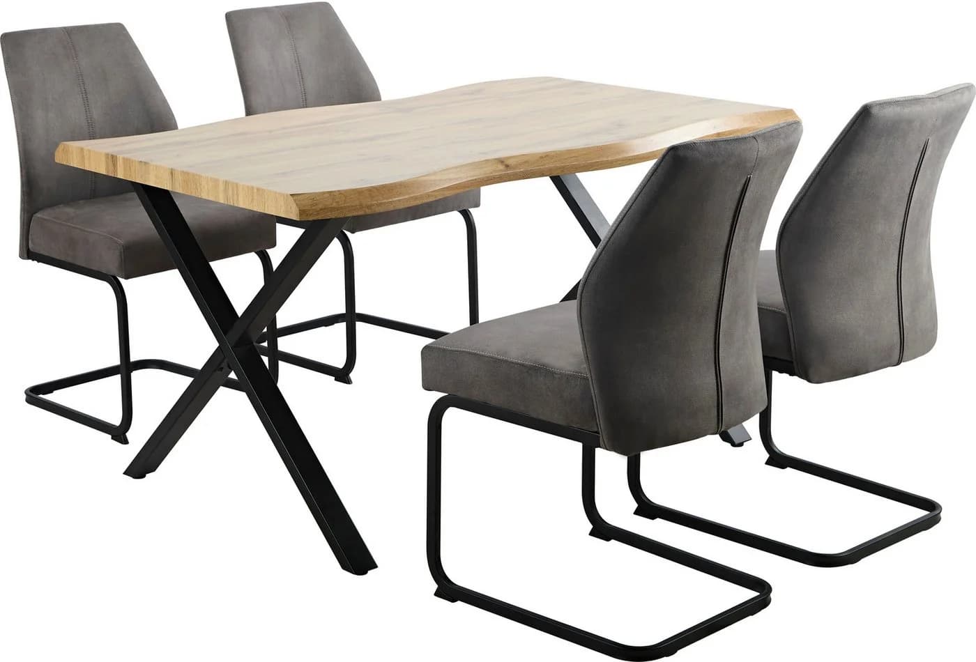 Essgruppe HELA ILLER Vintage Anthrazit Schwarz Microfaser