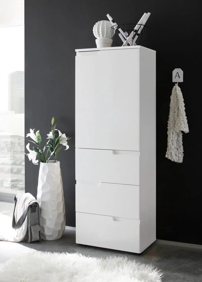 BEGA OFFICE Spice Aktenschrank Weiß Hochglanz 3 Schubladen