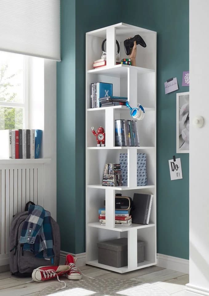 BEGA OFFICE Eckregal Corner Shelf Weiß 6 Fächer Holzwerkstoff