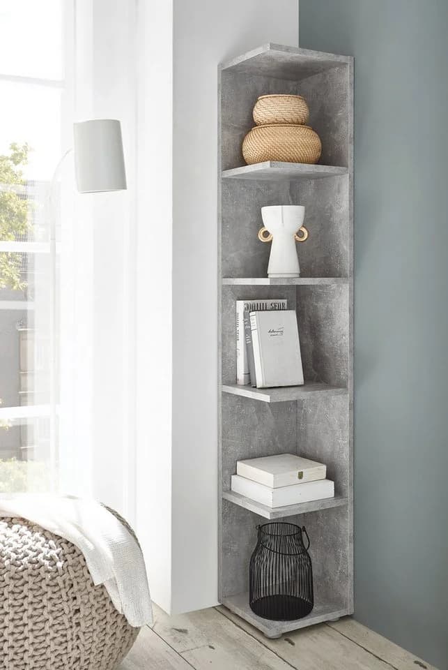 BEGA OFFICE Eckregal Corner Light Grau 5 Fächer Holzwerkstoff