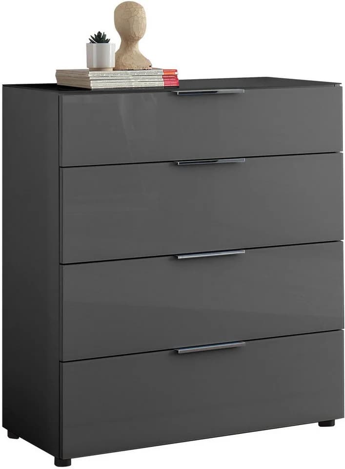 HBZ Kommode Santorin Anthrazit mit Glasfront und Softclose