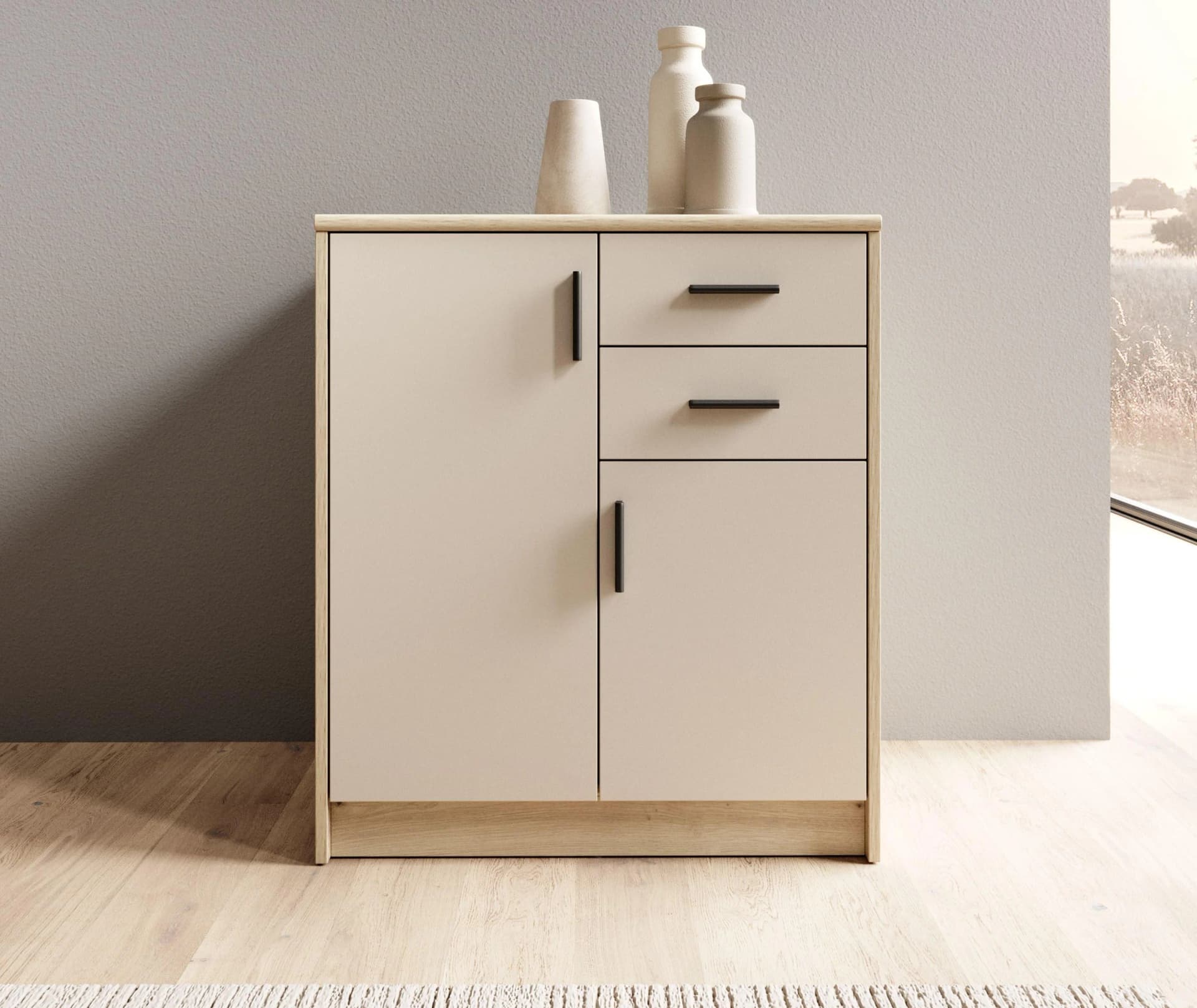HBZ-MEBLE Nelly Kommode Sideboard 74cm Breite Verstellbare Einlegeböden