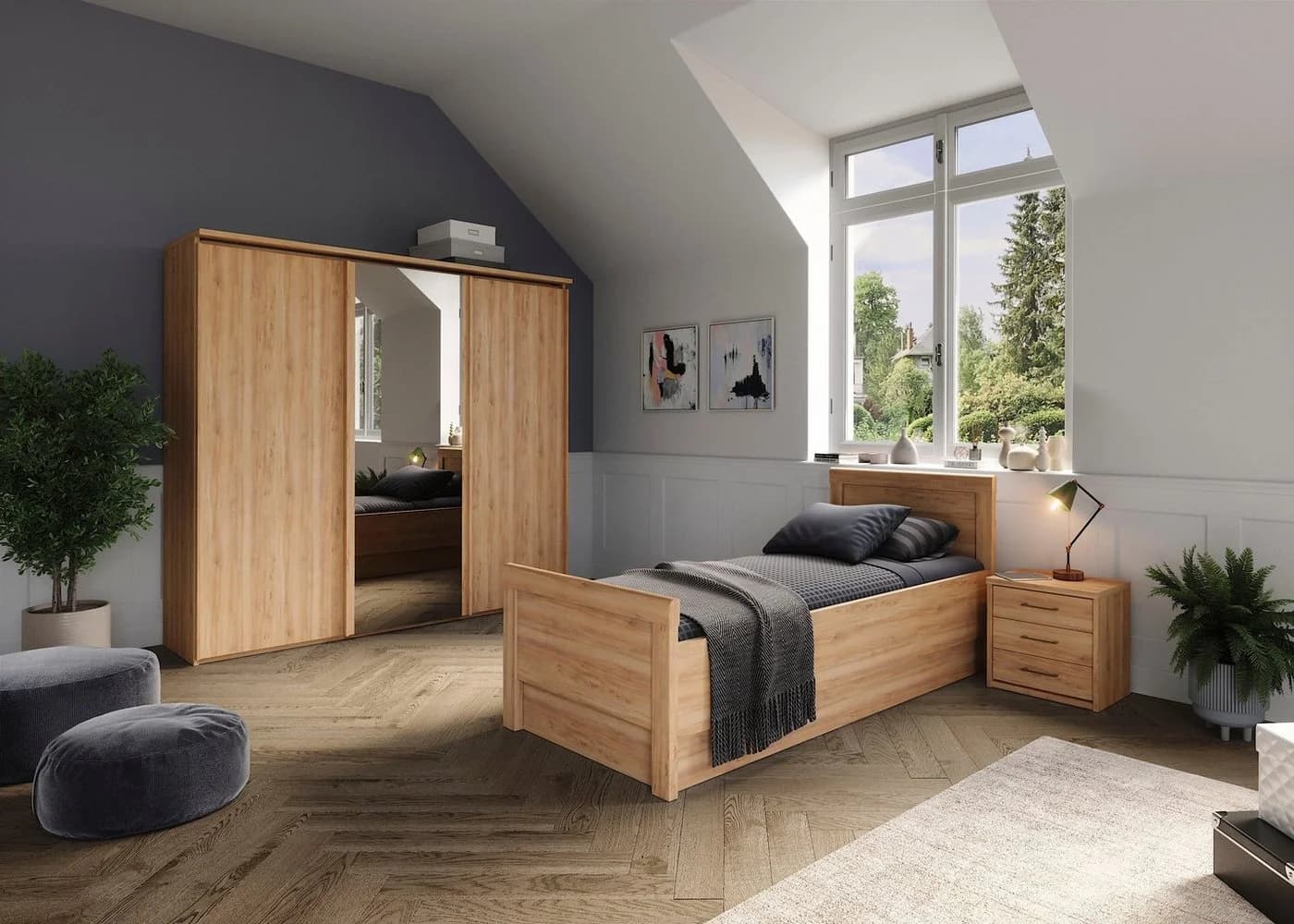 Einzelbett PRIESS Arnsberg Braun Holzwerkstoff Kinderbett