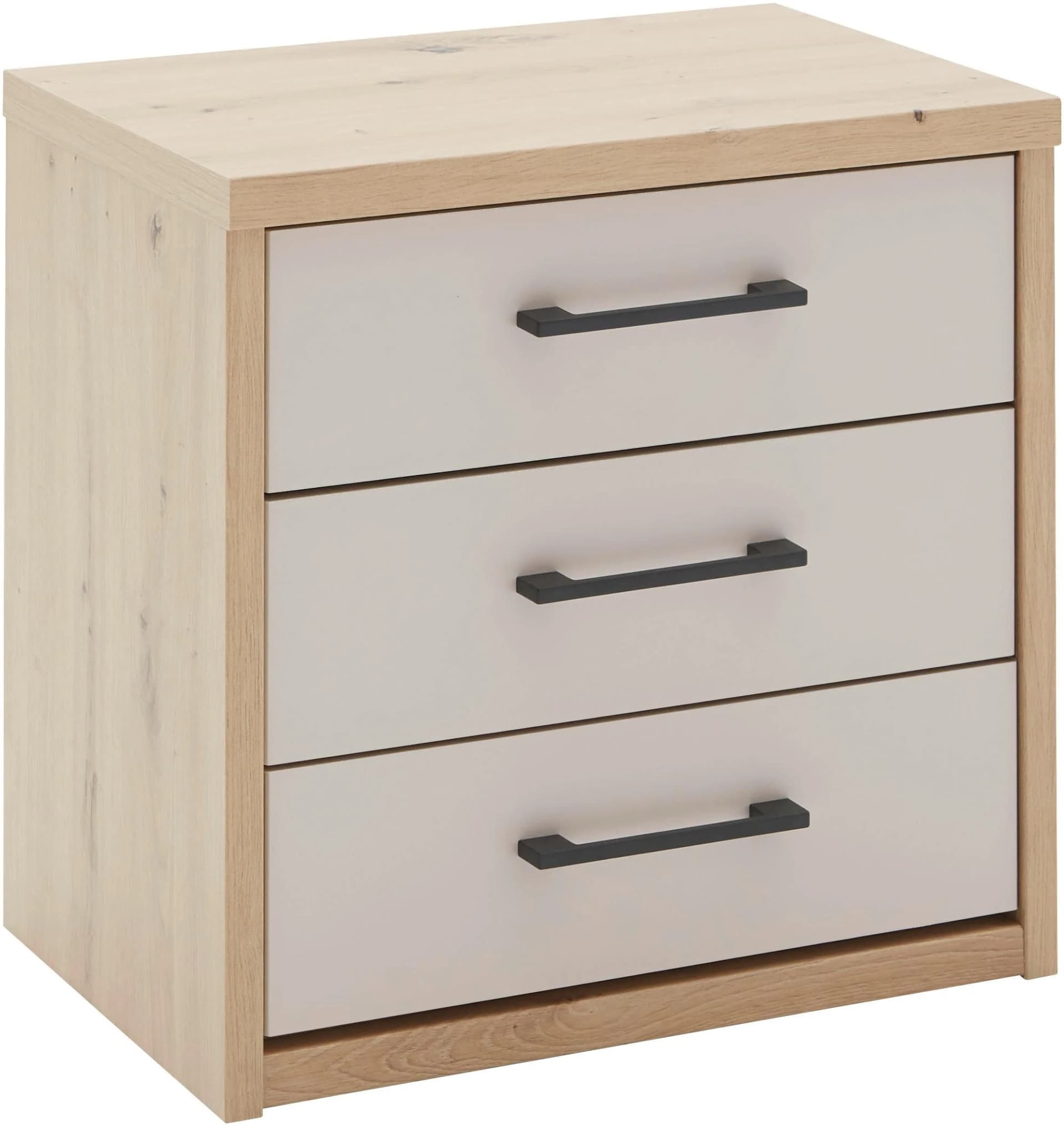 Nachtschrank PRIESS Warburg Grau Eiche Artisan 3 Schubladen