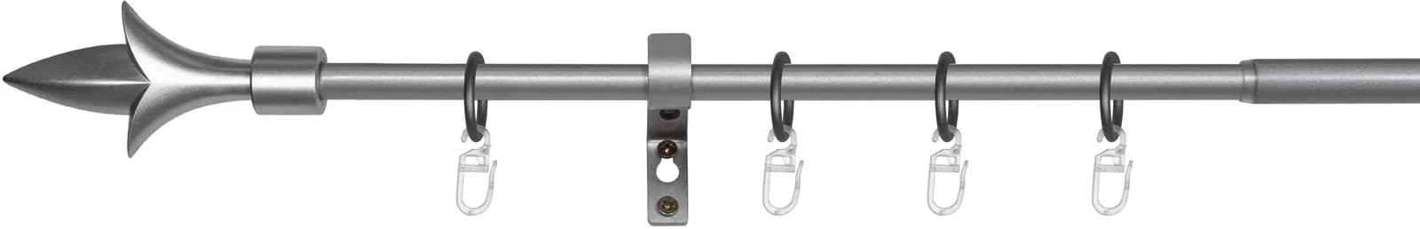 MYDECO Gardinenstange Lance Silber Aluminium Ausziehbar Komplettset
