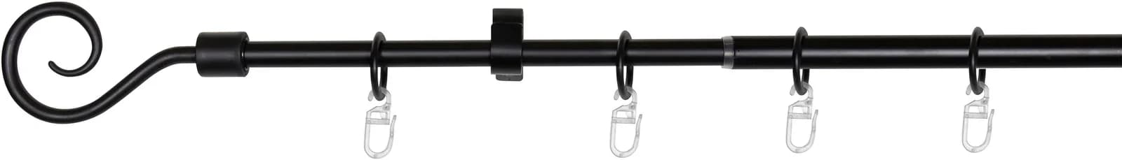 MYDECO Gardinenstange Hook ausziehbar schwarz Aluminium