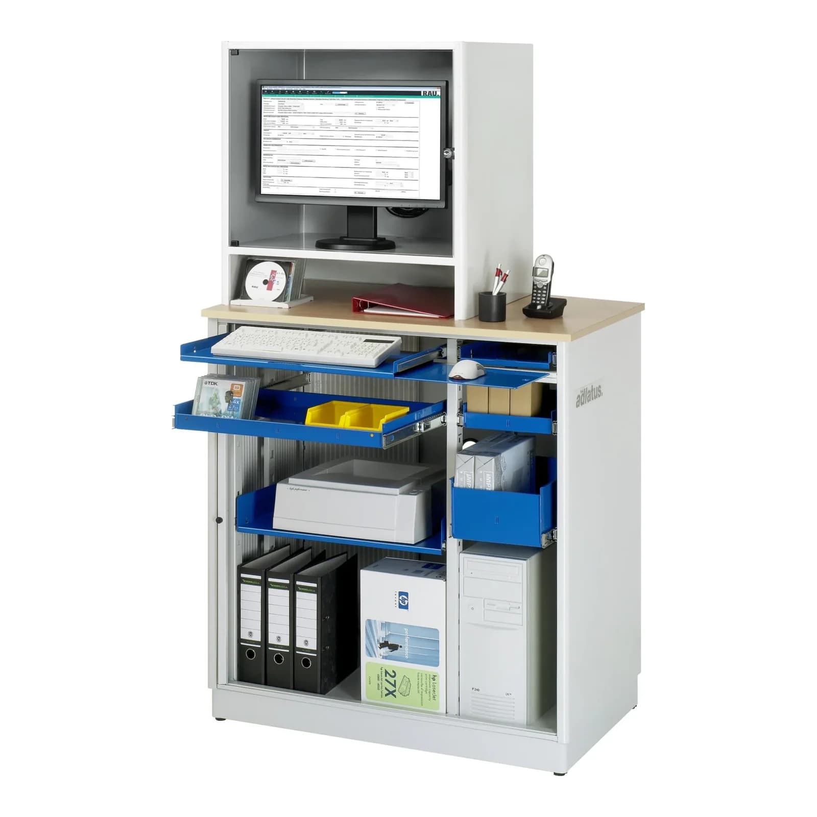 Moderne Computer-Station aus Buche
