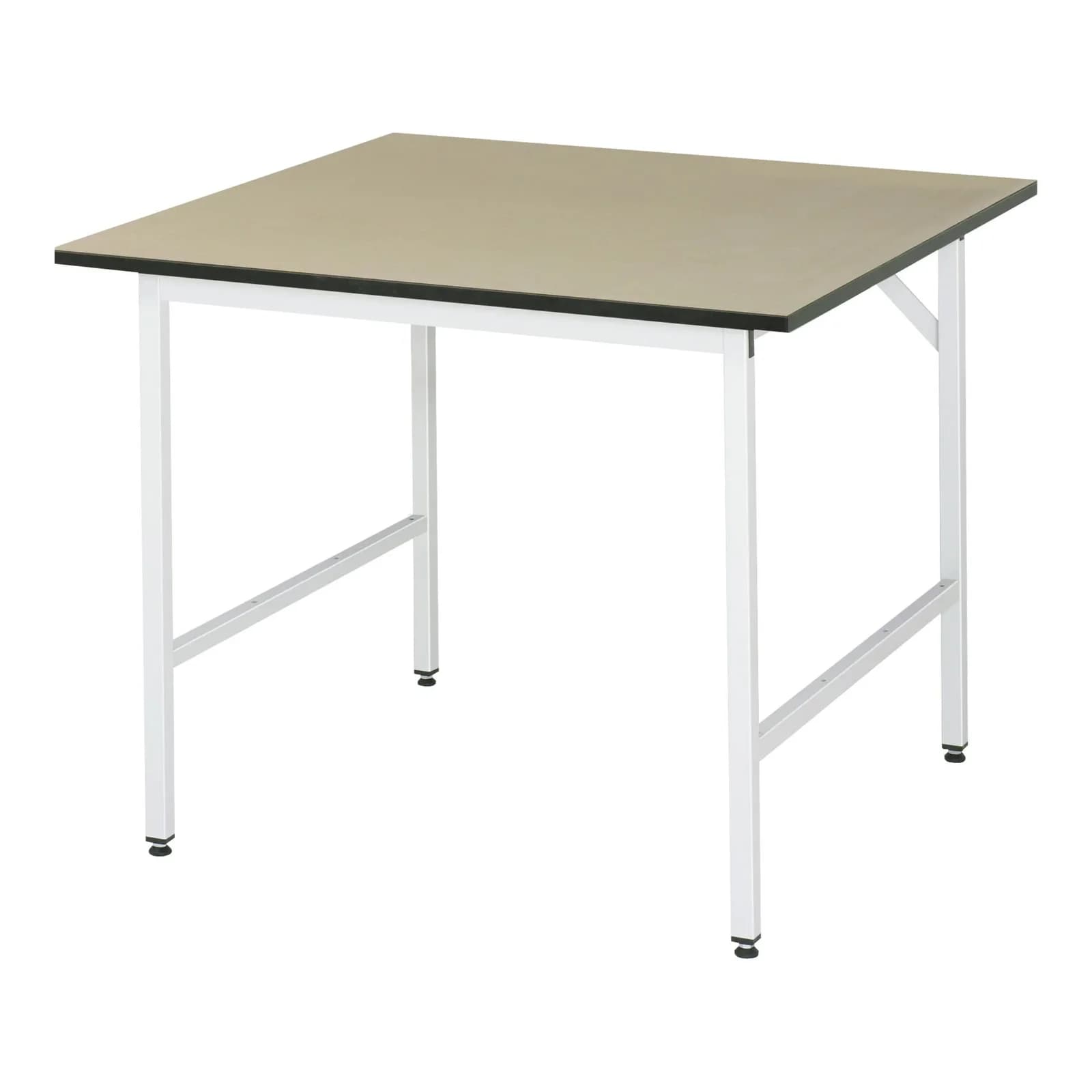 Rau Arbeitstisch MDF mit Stahlrohrgestell, höhenverstellbar, schwarz