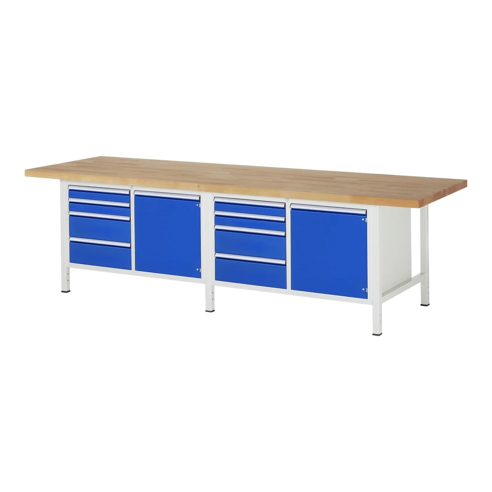 Rau Werkbank 8470A2 höhenverstellbar mit Buchenholzplatte und 8 Schubladen