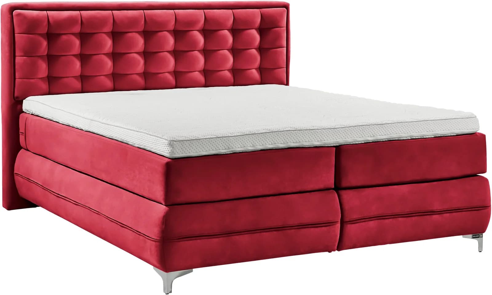 Boxspringbett Dubai Musterring Rot Kassettensteppung