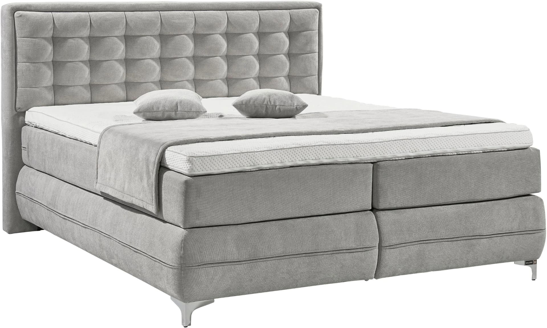 Boxspringbett Dubai Musterring Grau 3 Härtegrade