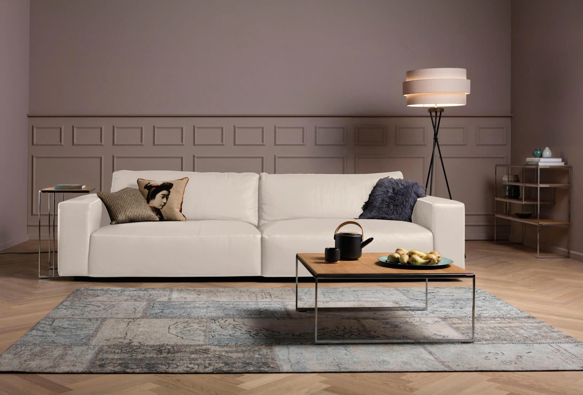 Big-Sofa MUSTERRING "LUCIA" Beige 3-Sitzer