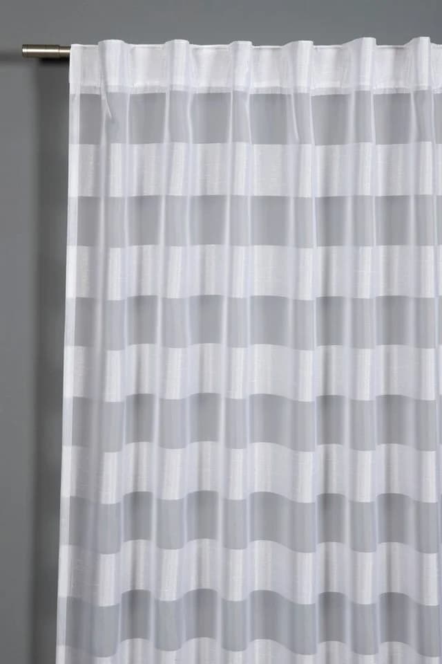 Gardine SEHLBACH Schal Streifen Weiß Polyester mit verdeckten Schlaufen
