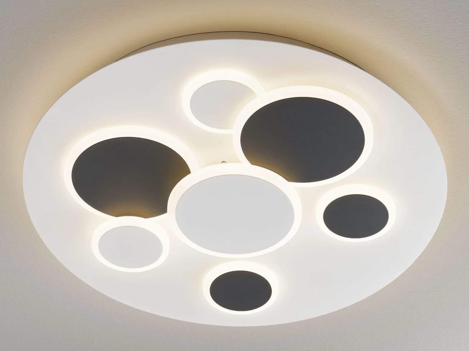 casa NOVA LED-Deckenleuchte NEW STEP Dimmbar Weiß/Schwarz Metall