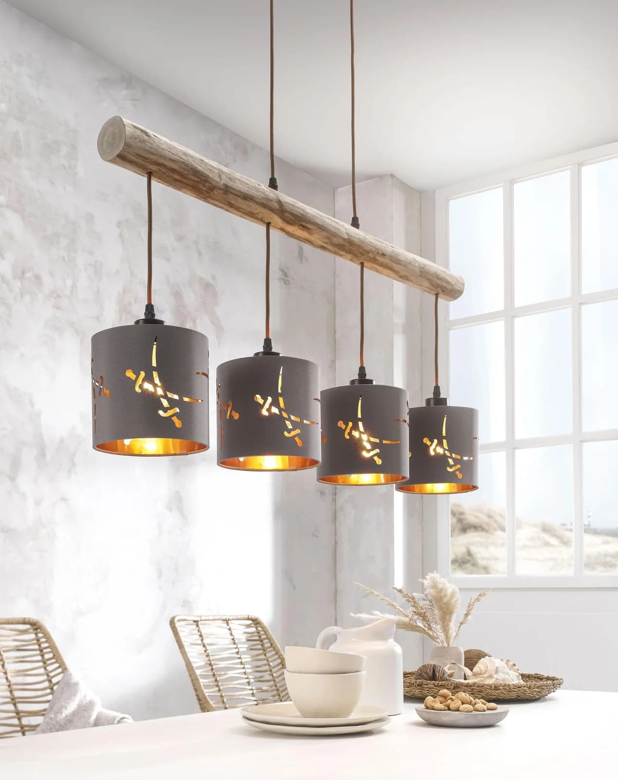 Pendelleuchte SANSIBAR FALSTERBO Braun Schwarz Gold