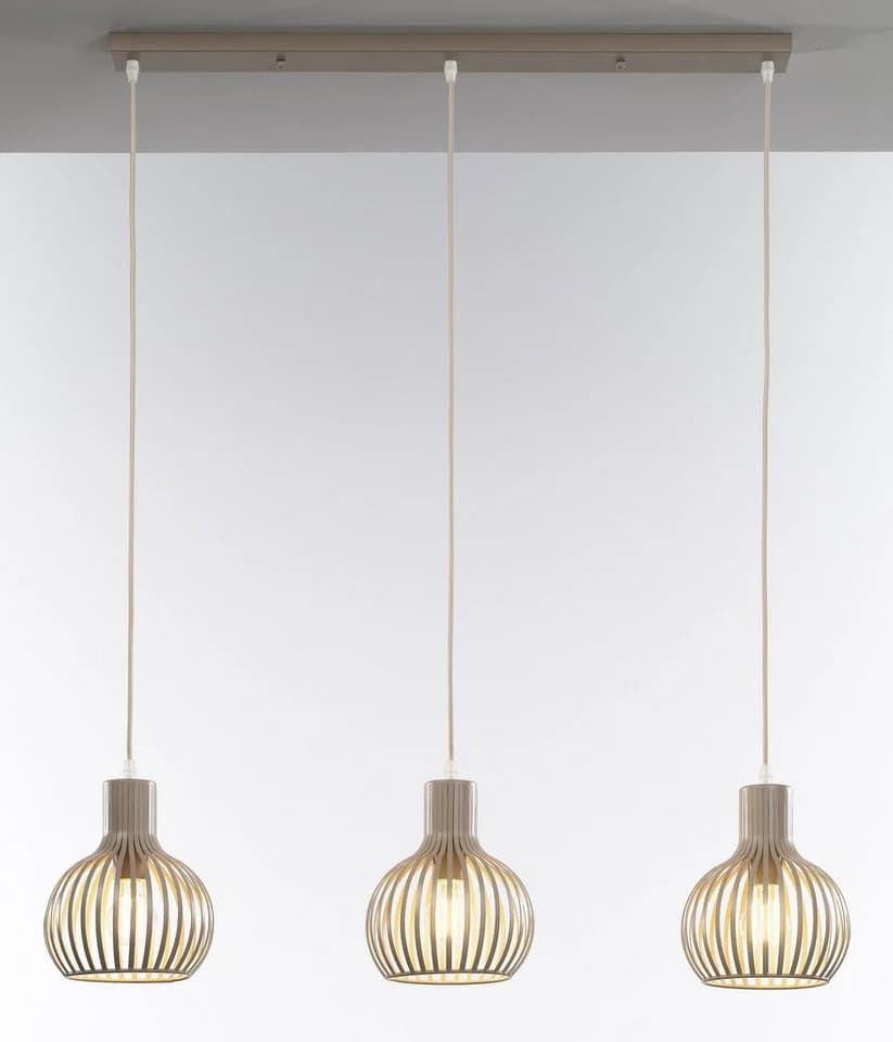casa NOVA Pendelleuchte COLLIN II Beige Metall
